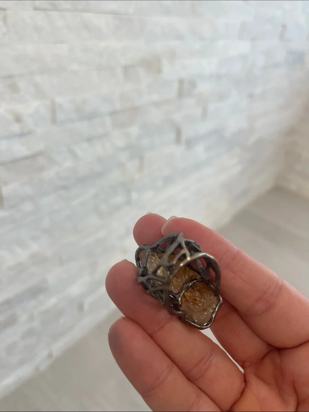 Turkish handmade Citrine Ring - Size 8